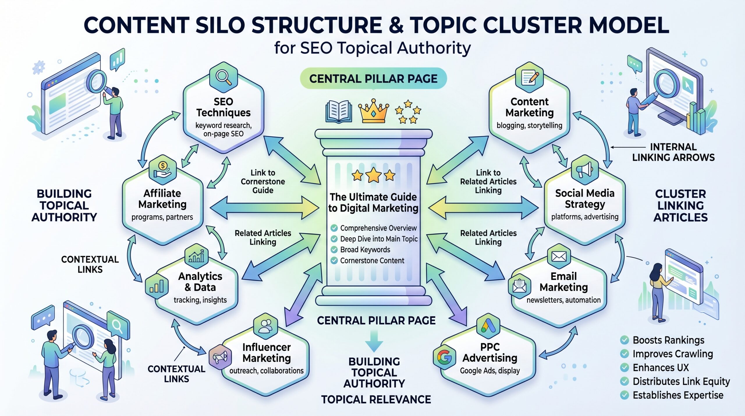 Topical Authority and content silo structure — how pillar pages and cluster content work for SEO
