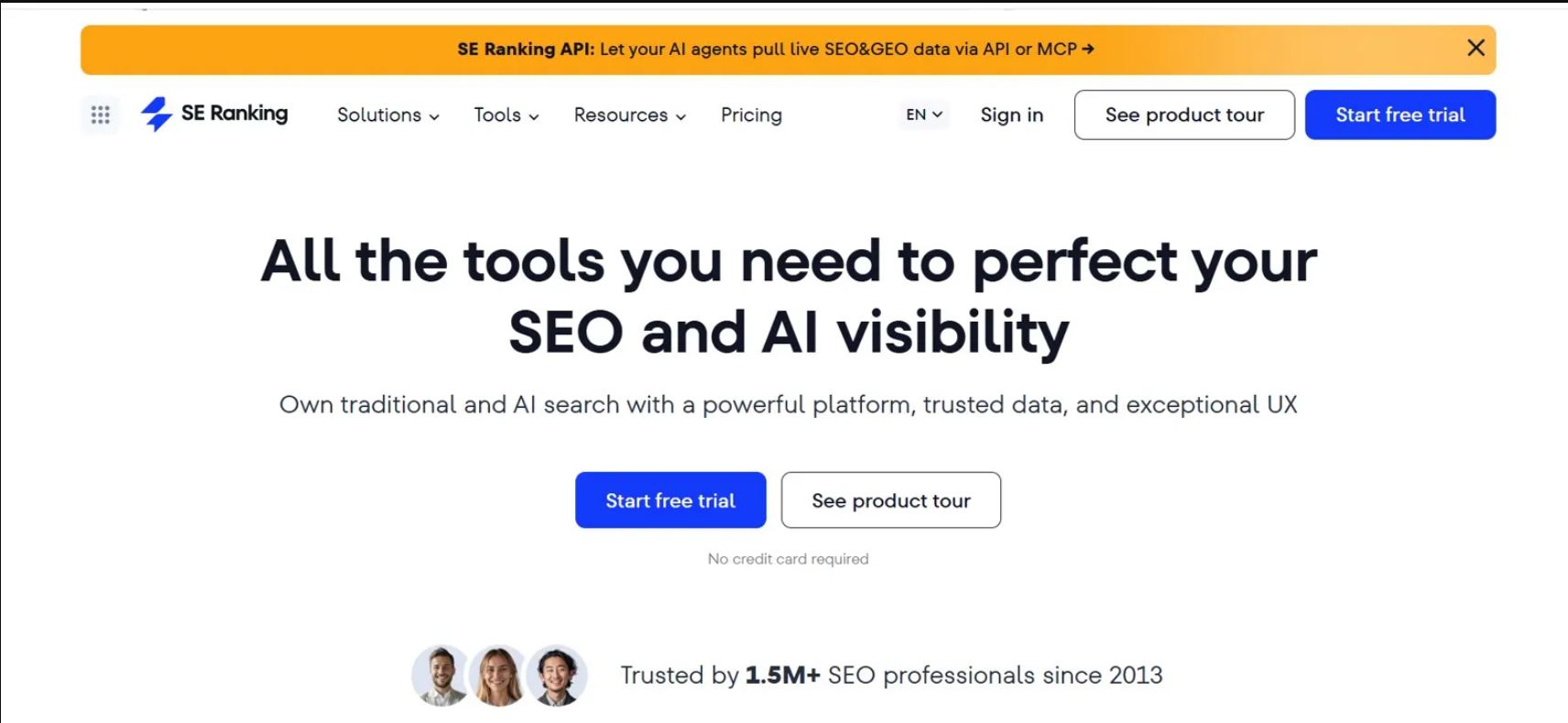 SE Ranking AI visibility tool showing brand mention tracking across ChatGPT, Perplexity and Google AI